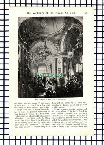 Queen Victoria Children Weddings  Sarah A Tooley - c.1900 Article / Print