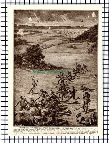 1st West Yorkshires Lt E W Wilson Aisne World War One  - c.1918 Book Print