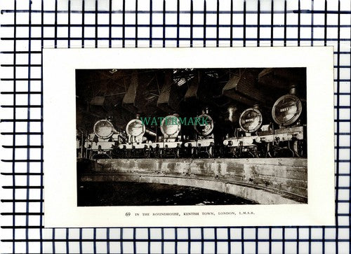 C6707) Kentish Town London Station Railway Roundhouse  - 1947 Cutting