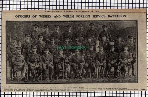 Wessex Welsh Foreign Service Gamlen Curties Panncefort-Munday - 1916 Clipping