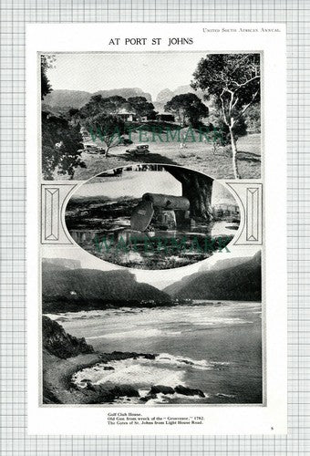 X1849) SOUTH AFRICA Port St Johns Golf  / Province Angles  1932 Cutting / Print