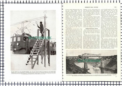 (7330) Sweden Rail System Swedish Railways  -   6-Side 1930s Article