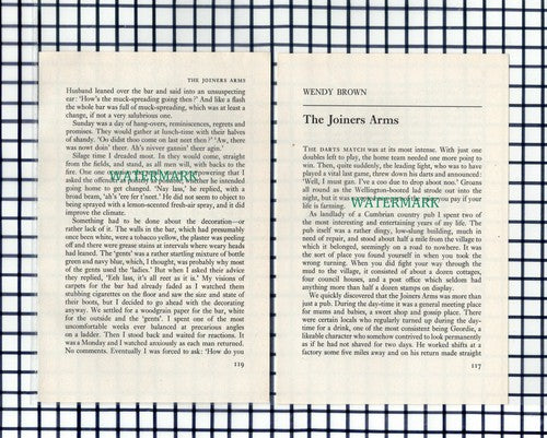 The Joiners Arms Cumbria Pub Wendy Brown  - 1974 Small Article