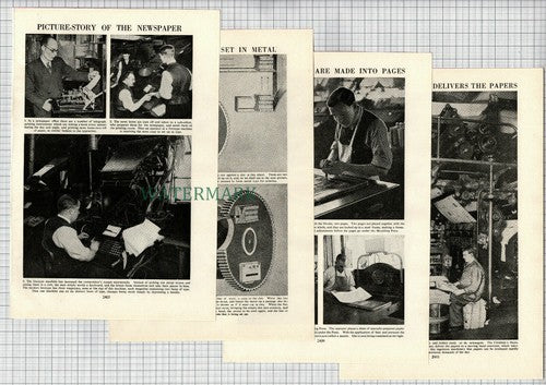 (8543) Picture Story Of A Newspaper Hoe Press - c.1950s Article