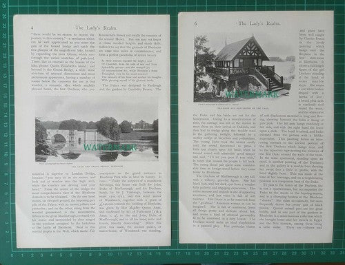 Duke & Duchess Of Marlborough Blenheim Palace Woodstock - c.1900 Article/ Print