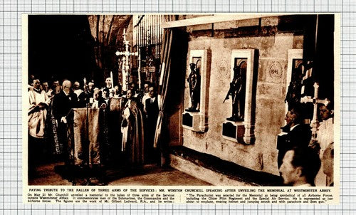 Westminster Abbey Memorial Winston Churchill Gilbert Ledward - 1948 Clipping