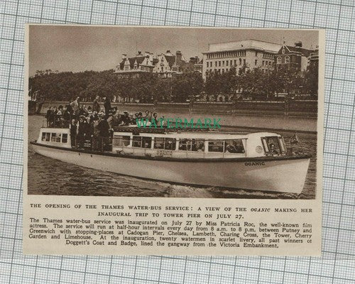 C2028) Thames Waterbus Service Opens The OGANIC Patricia Roc - 1948 Clip