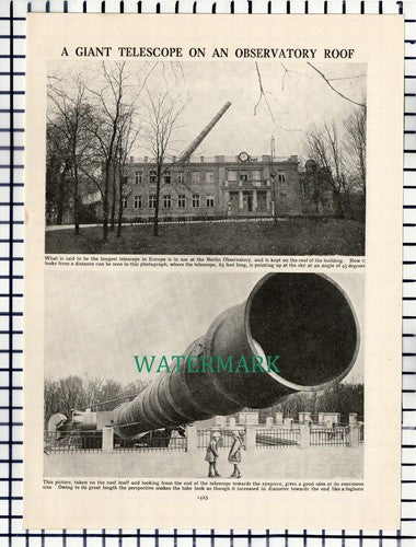 (7259) Berlin Observatory Telescope  - c.1940s Picture Article