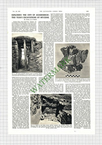 Mycenae Excavations Alan Wace Charles Hobbis - 1950 Article