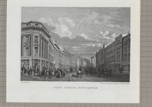 Grey Street Newcastle Tyne  / Central Railway Station - c.1960s Book Print