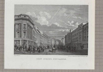 Grey Street Newcastle Tyne  / Central Railway Station - c.1960s Book Print