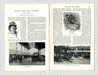 Paris Cabs and Cabbies France French Taxi - 1897 Article / Print
