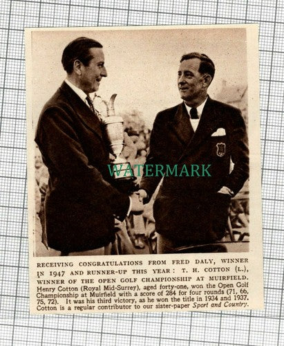 C1787) Fred Daly & T Henry Cotton Golf Championship Muirfield -   1948 Clip