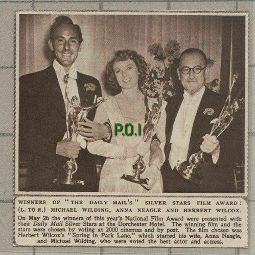 (C495) Michael Wilding Anna Neagle Herbert Wilcox Dorchester Hotel  1949 Cutting