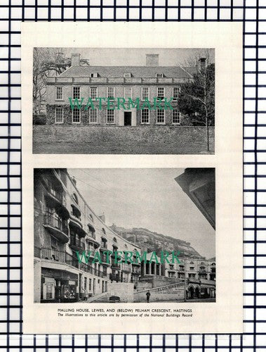 (8185) Malling House & Pelham Crescent Hastings Sussex  - 1950 Cutting