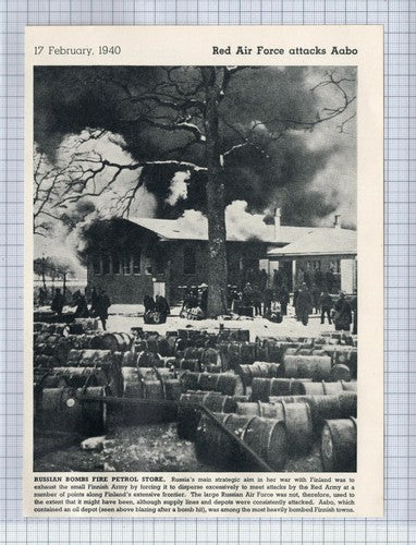 (5753) Russia Bombs Aabo Petrol Store Finland - c.1946  Clip