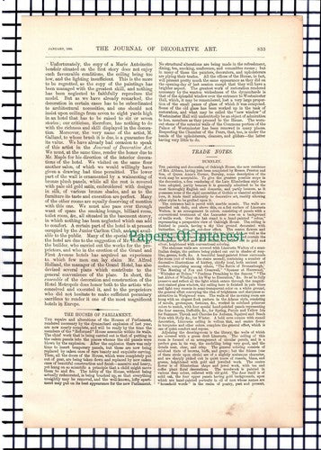 The Hotel Metropole London - 1886 Article