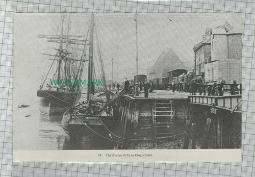 C1834) The EVELYN  Boat at King's Lynn - c.1975 Clip