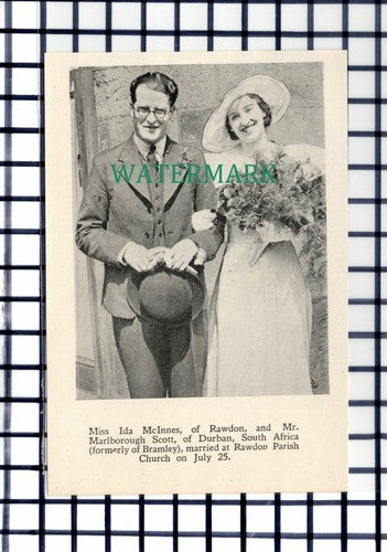 C7092) Miss Ida McInnes Rawdon Mr Marlborough Scott South Africa  - 1936