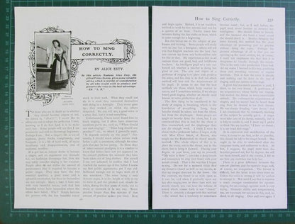 (6337) Madame Alice Esty How To Sing  - c.1905 Article