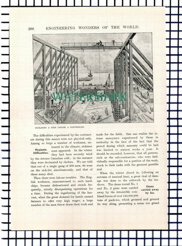 (7480) The Victoria Bridge Montreal Canada ~ c.1920s  9-Side Article