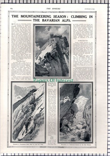 The Munich Alpine Society Zugspitze Bavarian Alps Germany  Platz  - 1913 Article