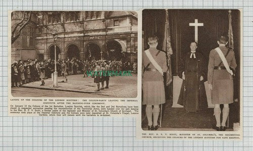 C2412) 1st Bn London Scottish Colours Rev RFV Scott St Columba's Church - 1947