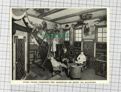 C1745)  HMS Alcantara Ship Children's Room   - 1950s Cutting