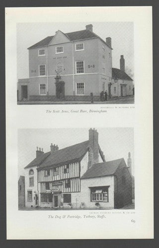 Greyhound & Punchbowl Bilston Scott Arms Great Barr Dog Partridge Tutbury -Print