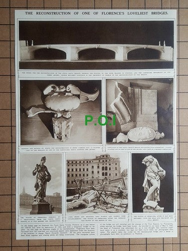 (X199) The Ponte Santa Trinita Bridge Florence War Damage Reconstruction - 1948
