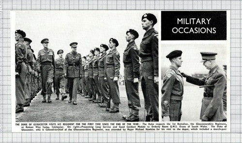 1st Battalion Gloucestershire Regiment Colchester QMS Evans -  1950 Clipping