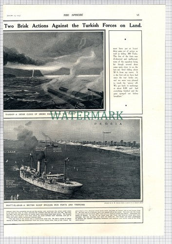 Dardanelles Forts Attack World War One Warship Shatt El Arab - 1915 Article