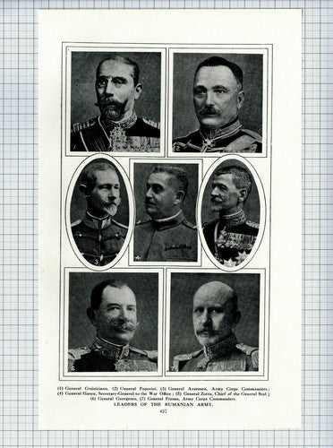 (5869) Leaders Of The Rumanian Army  World War One WW1 Popovici Zottu  - 1916