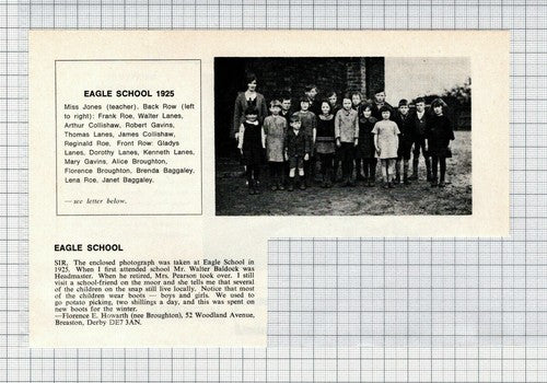Eagle School Lincolnshire Frank Roe Robert Gavins Walter Lanes  - 1978 Clipping