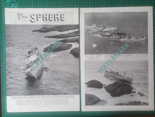 TAPTI On The Rocks Of Soa Scotland Ship Wreck John Skinner - 1951 Article