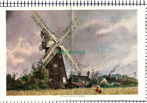 (7087) Terling Windmill Essex Edwin Phillips - Centrefold Spread 1970