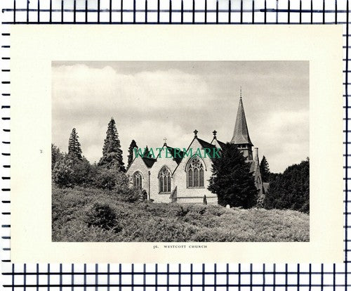 (7448) Westcott Church Surrey - 1949 Print / Cutting
