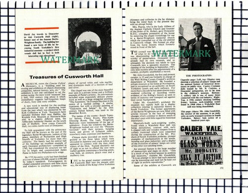 (8123) Cusworth Hall Doncaster Battie-Wrightson John Goodchild - 1969 Article