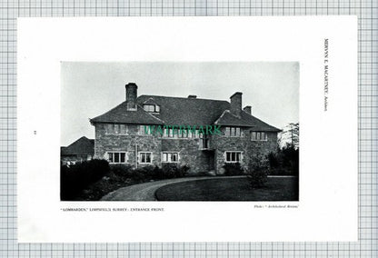 X1914) Lombarden Limpsfield Surrey Mervyn Macartney - 1911 Cutting / Print