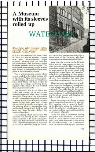 (7676) Colne Valley Museum Golcar  - 1989 Article