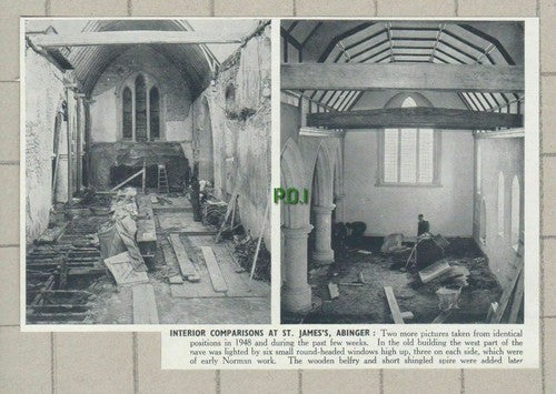 St James's Church Abinger Surrey   -  1950 Small Cutting
