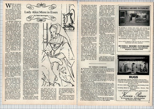 Lady Alice More In Essex Harlow Thomas More   -1983 Article / Print