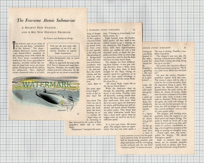 (8607) US Navy Submarine NAUTILUS - 1956 Article