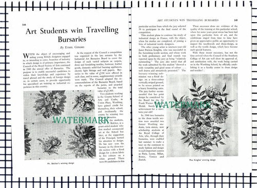 (8161) Art Students W L Belcher Janet Patricia Knights Worthing  - 1950 Article