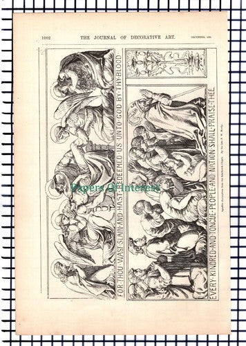 X1333) F  Woolaston Moody Decorative Artist Sandhurst Chapel - 1886 Article