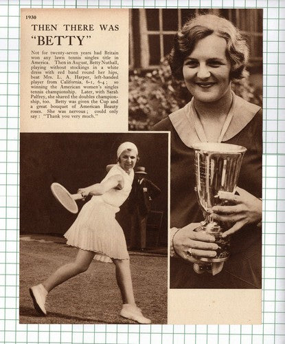 Betty Nuthall Tennis  / Amy Johnson Lone Flight  -  1938 Clipping / Print