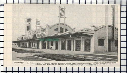 C6791) Lens Railway Station France - 1930s Cutting