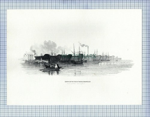 MIDDLESBROUGH RIVER TEES PRINT 1987  (X1700)