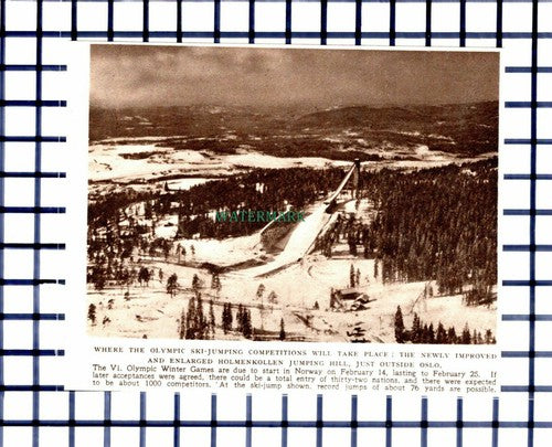 C6499) Holmenkollen Ski Jumping Hill Oslo   -  1952 Cutting