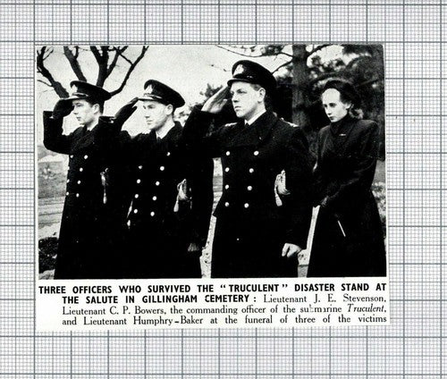 Survivors TRUCULENT Submarine Stevenson Bowers Humphry-Baker  - 1950 Clipping